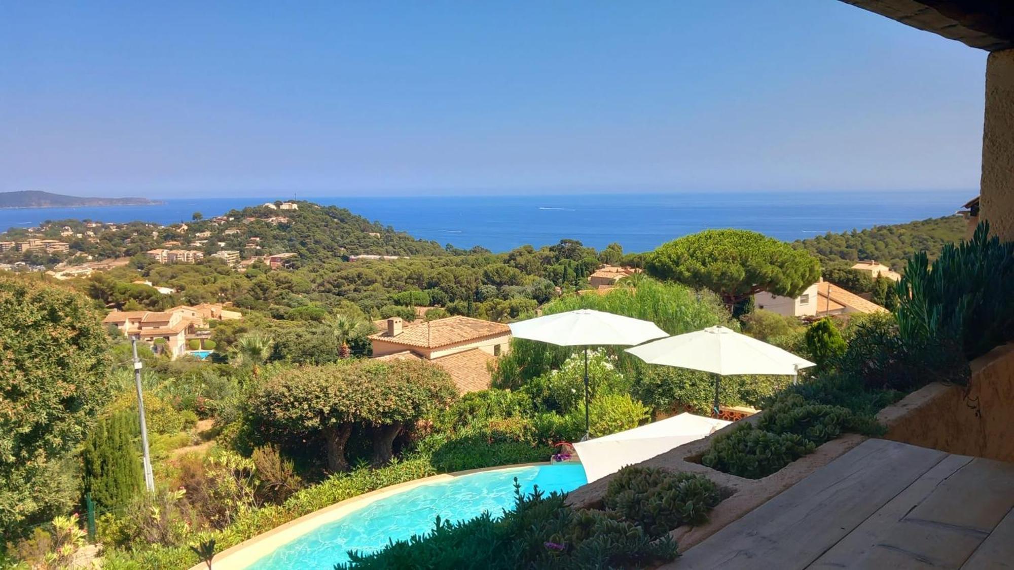 4-Star Private Villa With Heated Pool And Panoramic Sea View At Gulf De Saint Tropez Cavalaire-sur-Mer Eksteriør billede