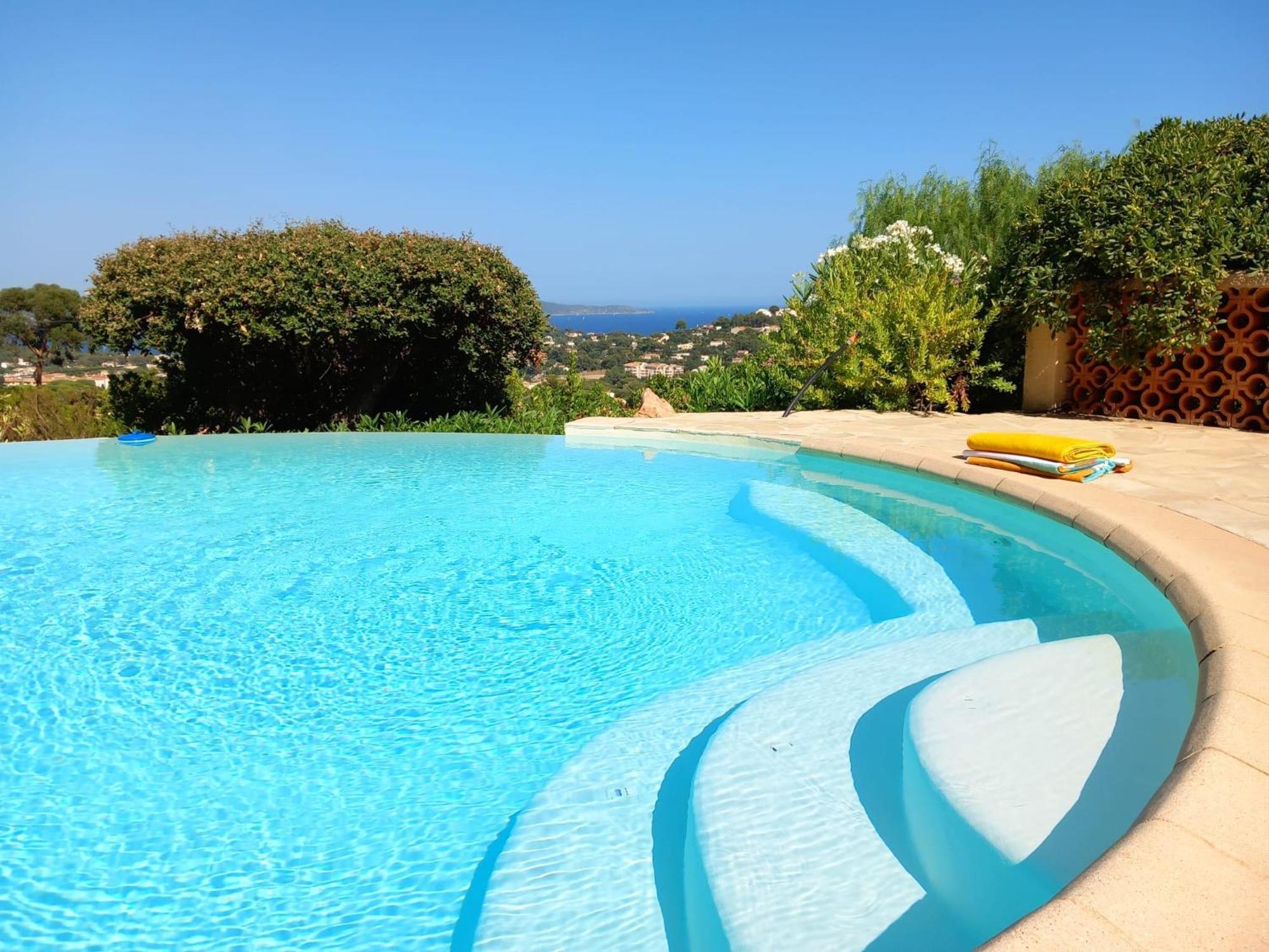 4-Star Private Villa With Heated Pool And Panoramic Sea View At Gulf De Saint Tropez Cavalaire-sur-Mer Eksteriør billede