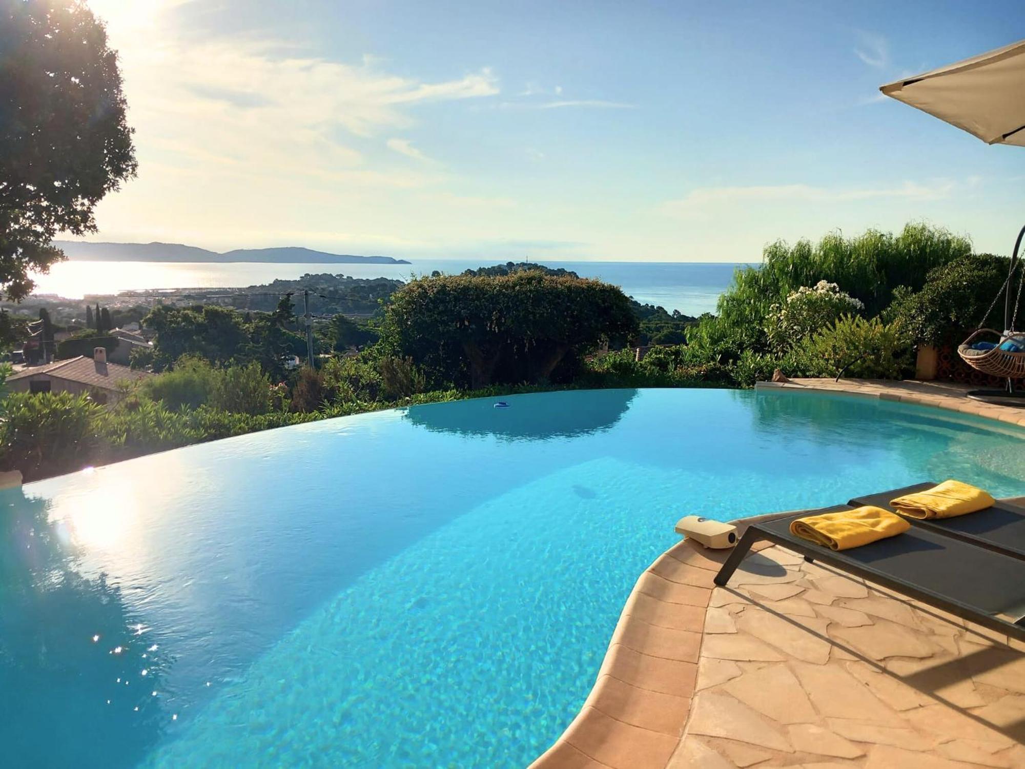 4-Star Private Villa With Heated Pool And Panoramic Sea View At Gulf De Saint Tropez Cavalaire-sur-Mer Eksteriør billede
